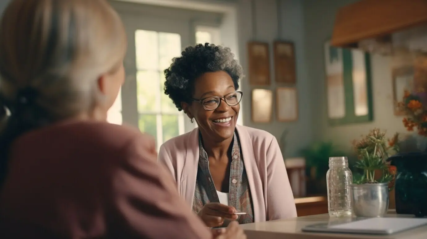 Сцена из работы по уходу, где за пожилым пациентом ухаживают.